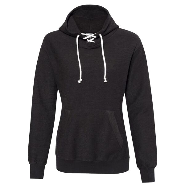 Women’s French Terry Sport Lace Scuba Hooded Pullover Thumbnail