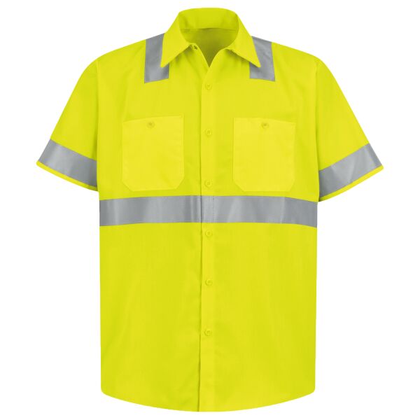 High Visibility Safety Short Sleeve Work Shirt - Tall Sizes Thumbnail