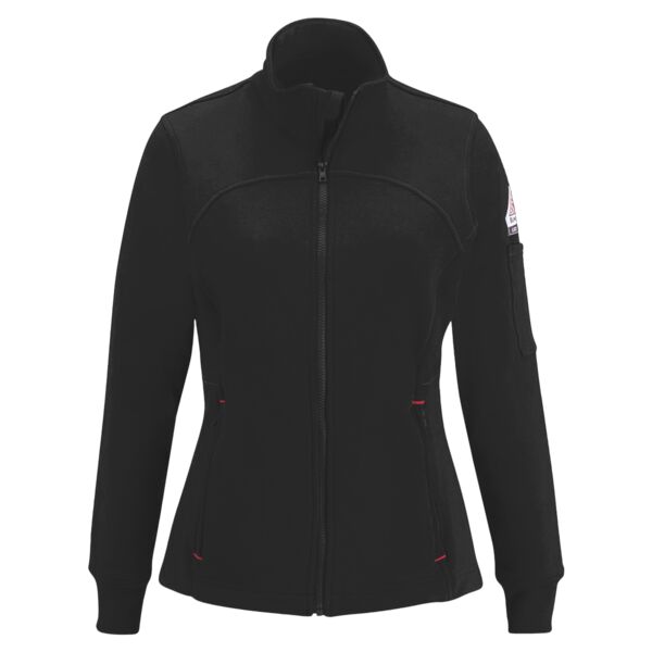 Women's Zip Front Fleece Jacket-Cotton/Spandex Blend Thumbnail