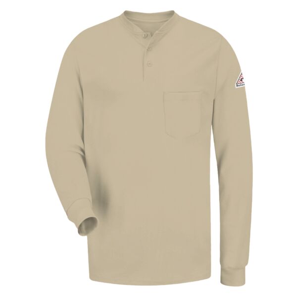 Long Sleeve Tagless Henley Shirt - Tall Sizes Thumbnail