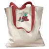 Canvas Tote with Contrasting Handles Thumbnail