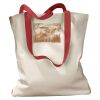 Canvas Tote with Contrasting Handles Thumbnail