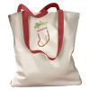 Canvas Tote with Contrasting Handles Thumbnail