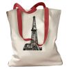 Canvas Tote with Contrasting Handles Thumbnail
