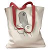 Canvas Tote with Contrasting Handles Thumbnail