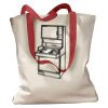 Canvas Tote with Contrasting Handles Thumbnail