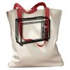Canvas Tote with Contrasting Handles Thumbnail