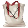 Canvas Tote with Contrasting Handles Thumbnail