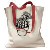 Canvas Tote with Contrasting Handles Thumbnail