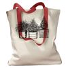 Canvas Tote with Contrasting Handles Thumbnail
