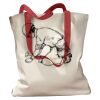 Canvas Tote with Contrasting Handles Thumbnail