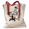 Canvas Tote with Contrasting Handles Thumbnail