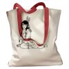 Canvas Tote with Contrasting Handles Thumbnail