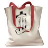 Canvas Tote with Contrasting Handles Thumbnail