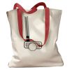 Canvas Tote with Contrasting Handles Thumbnail
