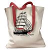 Canvas Tote with Contrasting Handles Thumbnail
