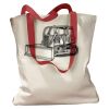 Canvas Tote with Contrasting Handles Thumbnail