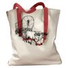 Canvas Tote with Contrasting Handles Thumbnail