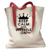 Canvas Tote with Contrasting Handles Thumbnail