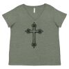 Curvy Collection Women's Fine Jersey V-Neck Tee Thumbnail
