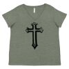 Curvy Collection Women's Fine Jersey V-Neck Tee Thumbnail