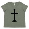 Curvy Collection Women's Fine Jersey V-Neck Tee Thumbnail