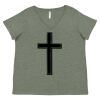 Curvy Collection Women's Fine Jersey V-Neck Tee Thumbnail