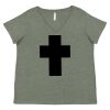 Curvy Collection Women's Fine Jersey V-Neck Tee Thumbnail
