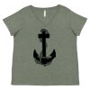 Curvy Collection Women's Fine Jersey V-Neck Tee Thumbnail